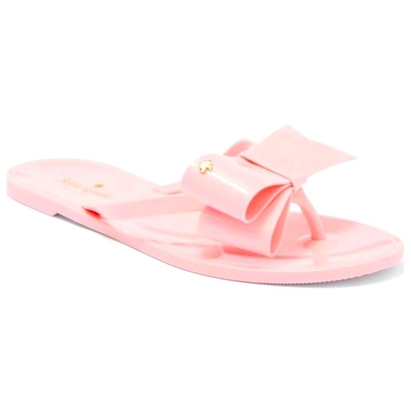 KATE SPADE • Pink Jayla Bow Flip Flop Jelly Sandals - Picture 1 of 8